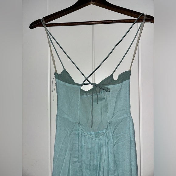 Napean Sea RD Plunging Women S Semi Sheer Feminine Maxi Dress Cocktail Party - Picture 3 of 5